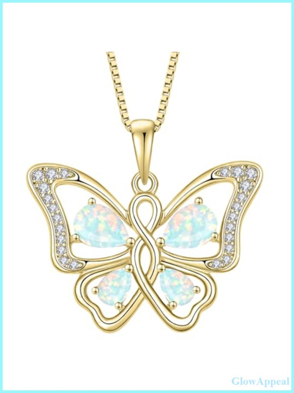 Butterfly Pendant Necklace 925 Sterling Silver Created Opal Birthstone Jewelry